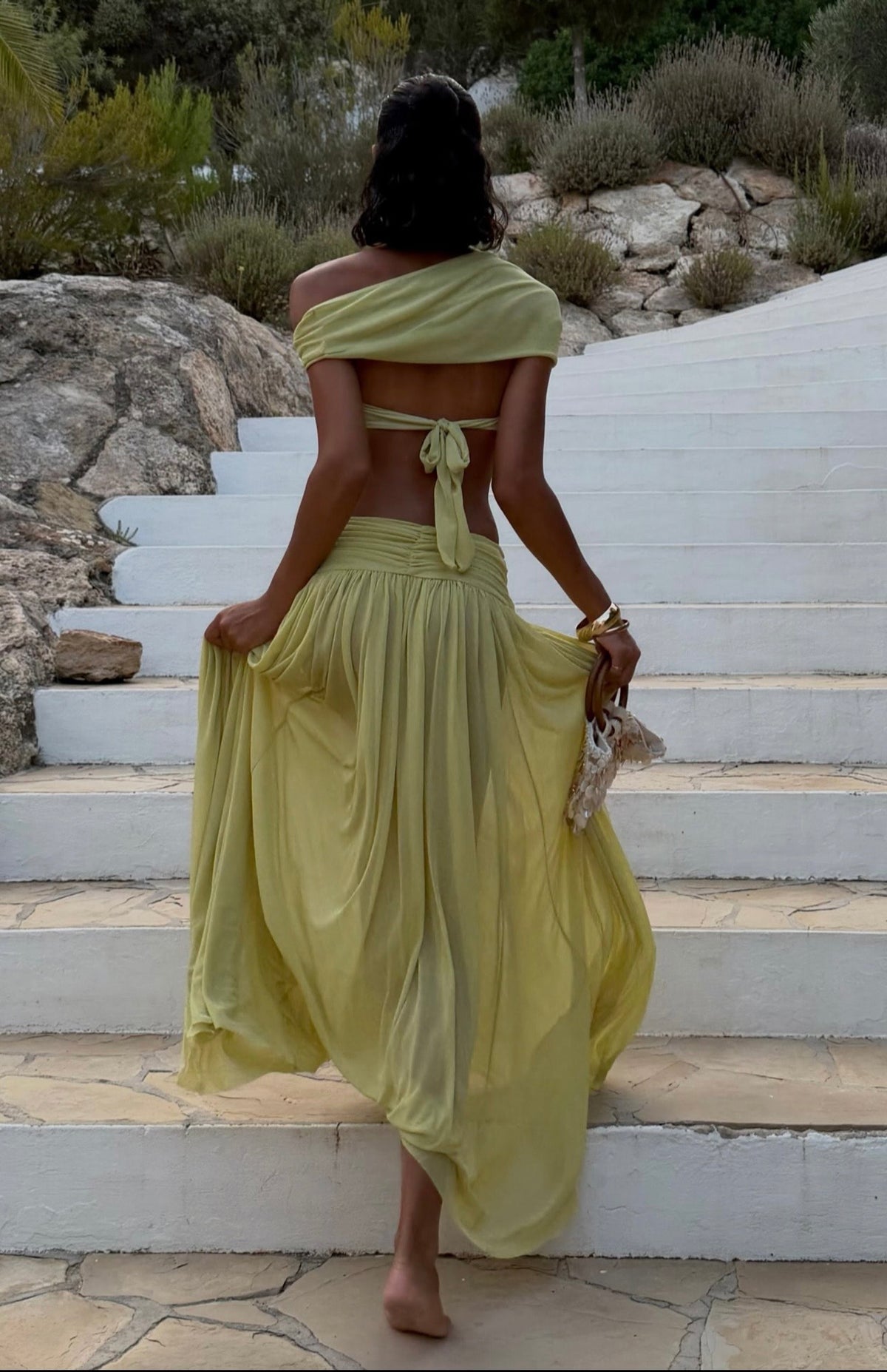 Rosé Rouge Top & Amore Ease Maxi Skirt Pistachio Mist - Whitefox