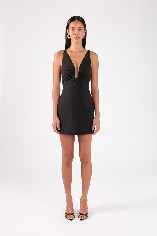 Alba Structured Mini Dress Black - Perfect Stranger