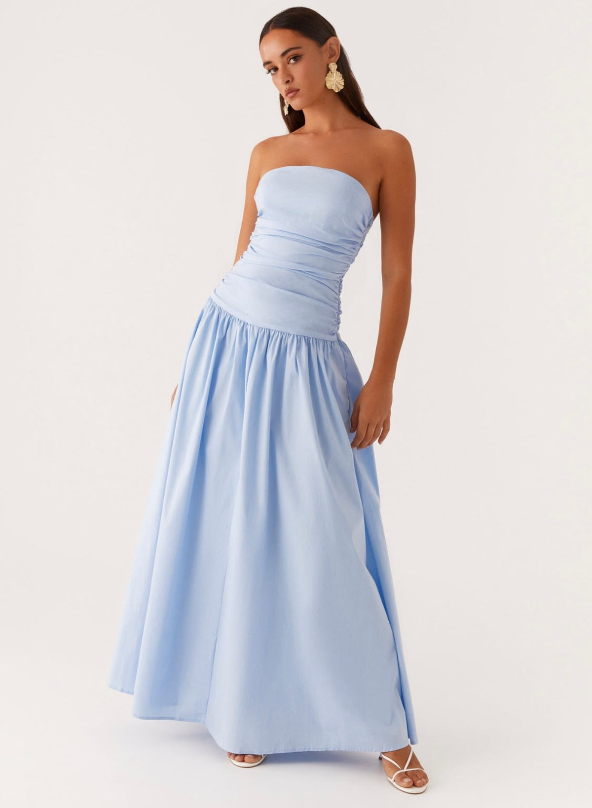 Carmel Maxi Dress Blue - Peppermayo
