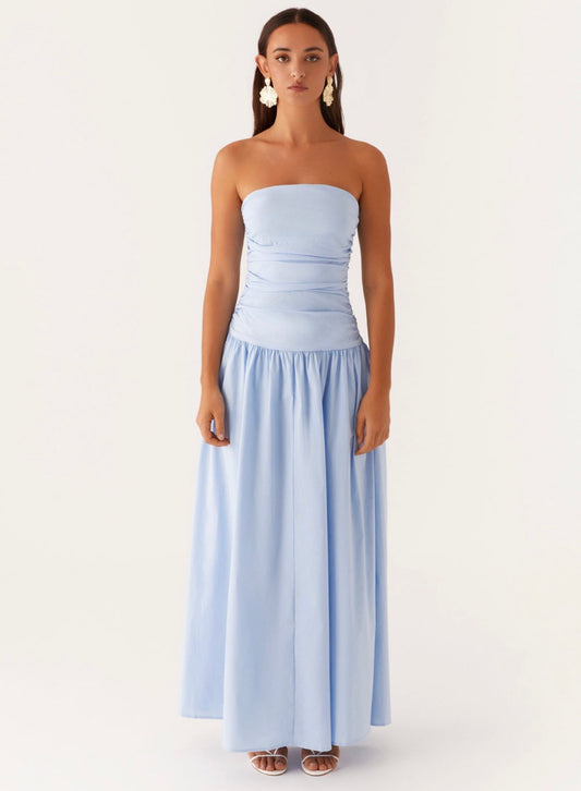 Carmel Maxi Dress Blue - Peppermayo